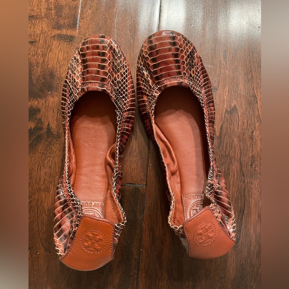 Tory Burch Snake Skin Flats